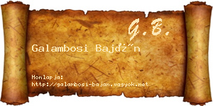 Galambosi Baján névjegykártya